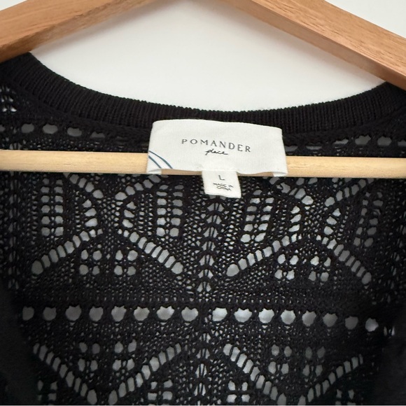 Pomander Place Black Crochet Knit Kai Tunic Dress - Picture 5 of 7